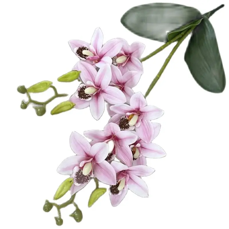 ورقة واحدة خضراء فو لمركزات الزفاف ، محاكاة Cymbidium ، ديف ويلان ، لمسة حقيقية ، طول 24 "، 2 ينبع لكل باقة