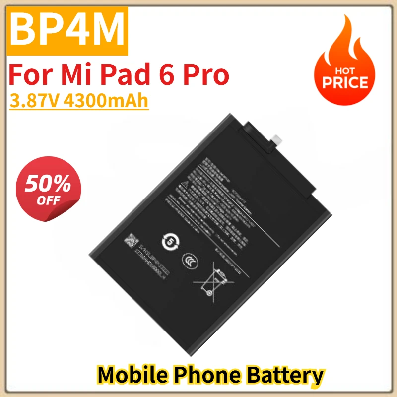 

High Quality BP4M Phone Battery 3.87V 4300mAh For Xiaomi Mi Pad 6 Pro Brand New Replacement Battery