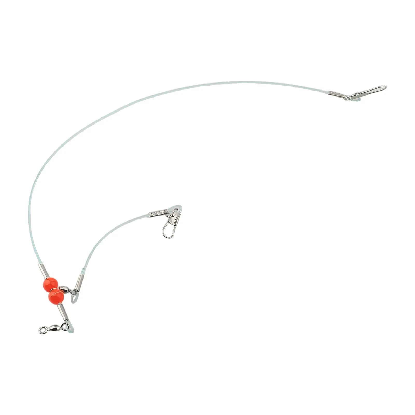 26.77in 68cm*5.51in 14cm Fishing Wire Rig Nylon Monofilament Leaders Swivels Snaps Beads 55-pound Test Power Handle Surf Fishing