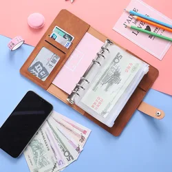 Good Material A6 PU Leather Budget Binder Notebook Cash Envelopes System Set Binder Pockets Money Budget Saving Bill Organizer