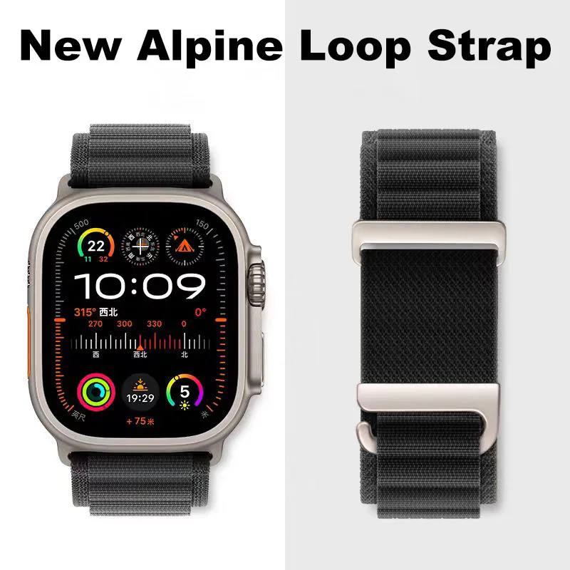 

Alpine Loop Strap For Apple Watch Ultra Band 49mm 46mm 45mm 44mm 41mm C-Clasp Nylon Wristband For iWatch Series10 42mm 9 8 7 6 5