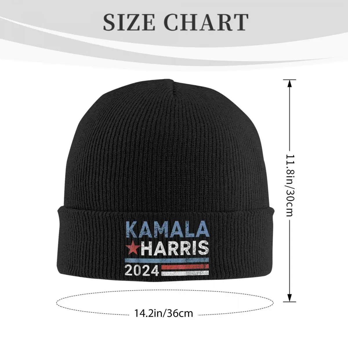 Vintage Kamala Harris 2024 Motorhaube Hüte Mütze Hüte Design Strick mütze Winter Retro Männer Frauen Hippie elastische Mütze