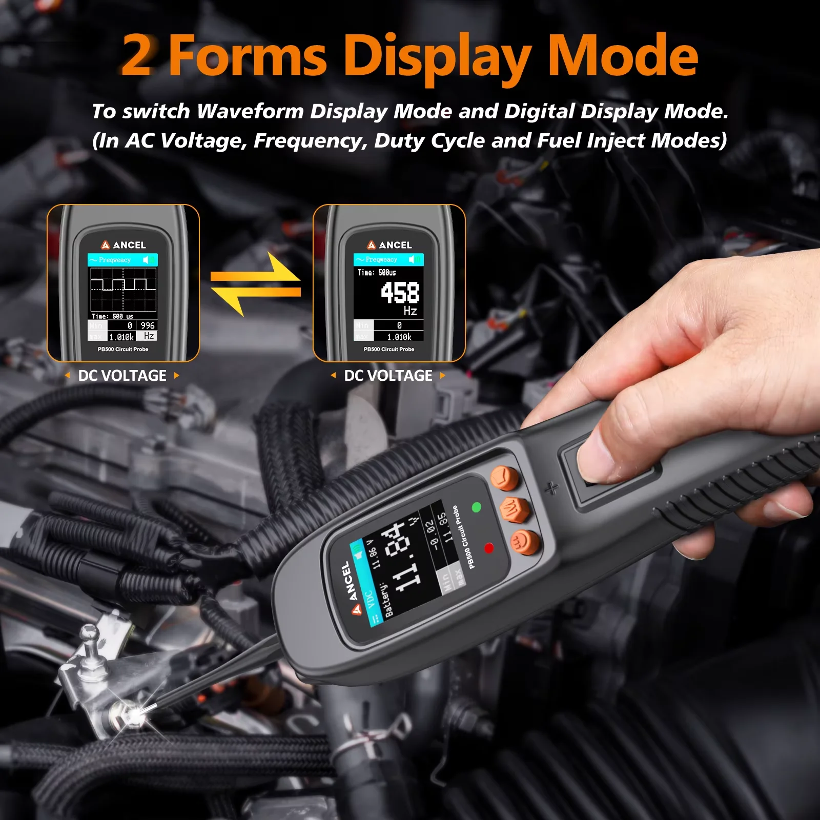 

ANCEL PB500 Car Battery Tester Electrical Integrated Auto Battery System Diagnostic Tools12V/24V Power Probe Circuit Tester Kit