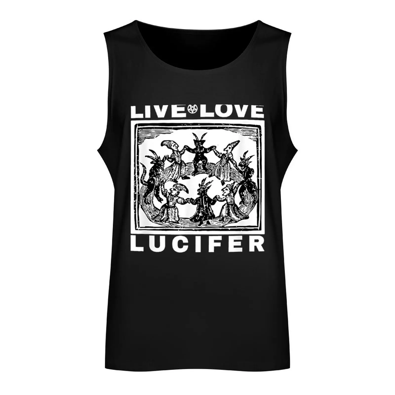 Live Love Lucifer - Satan Dancing Tank Top sleeveless vest men t-shirt for men Men's gym articles mens gym clothes