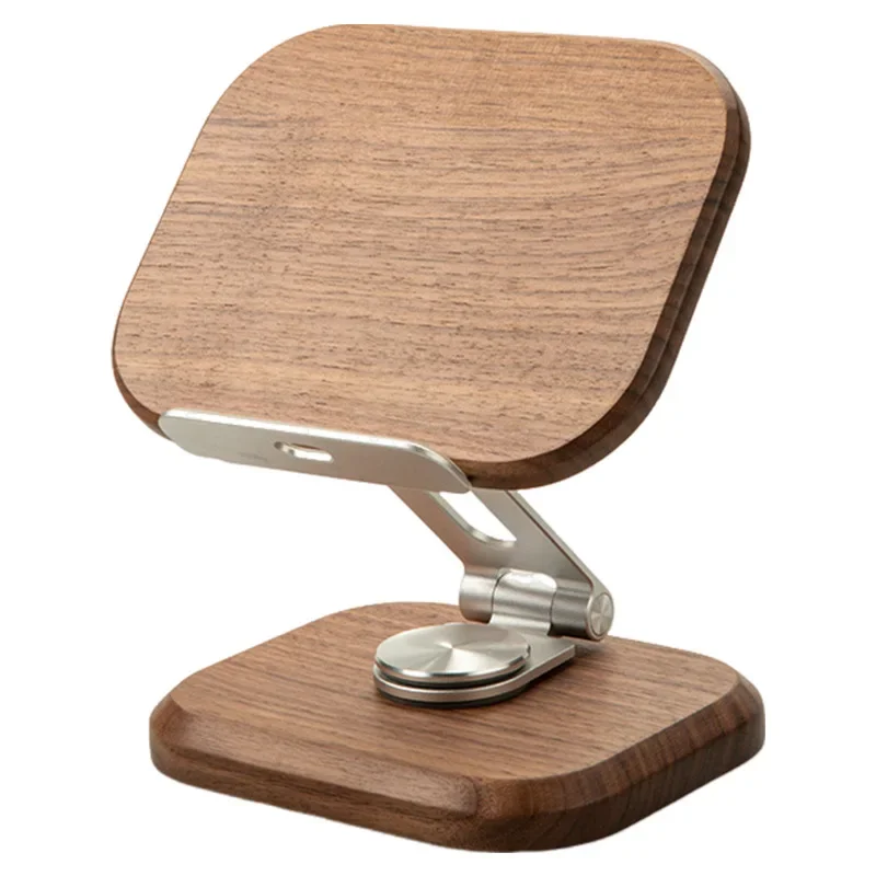 

Black walnut ipad tablet holder, desktop portable office game liftable rotating folding support frame