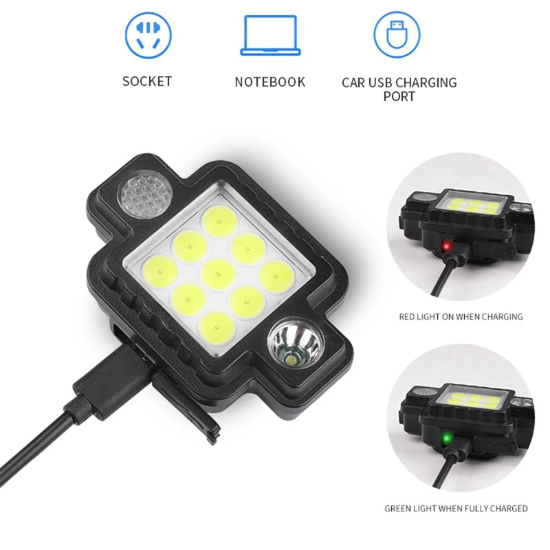 Faro portátil multifuncional extraíble, TYPE-C de carga con imán, luces LED de trabajo
