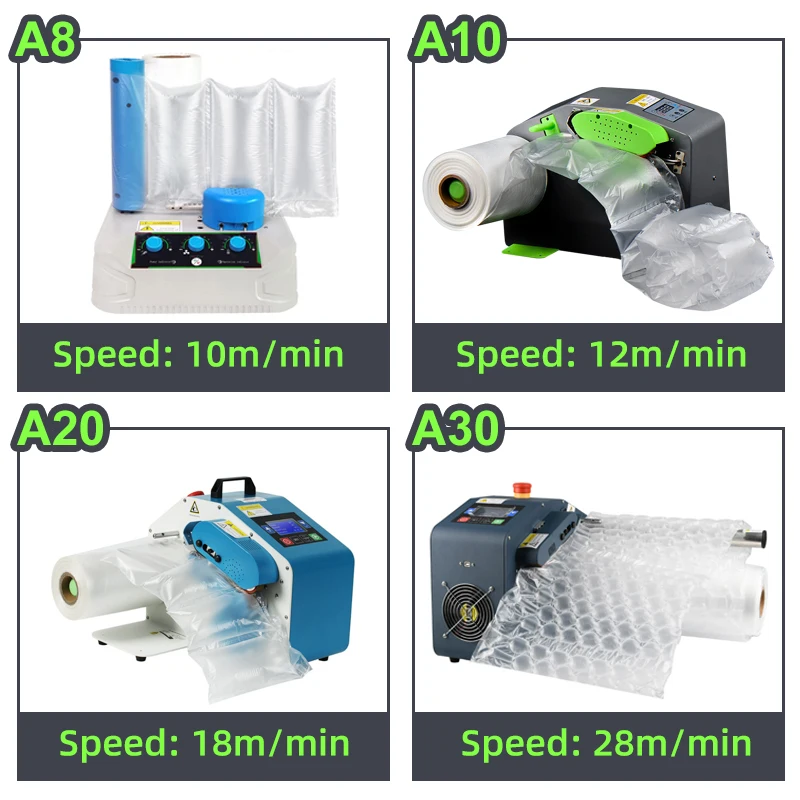 Gas Pillow Maker Air Bags Packing Tool Air Filing Inflator Speed 12 M/Min Max Heating Up Fastly Air Cushion Machine