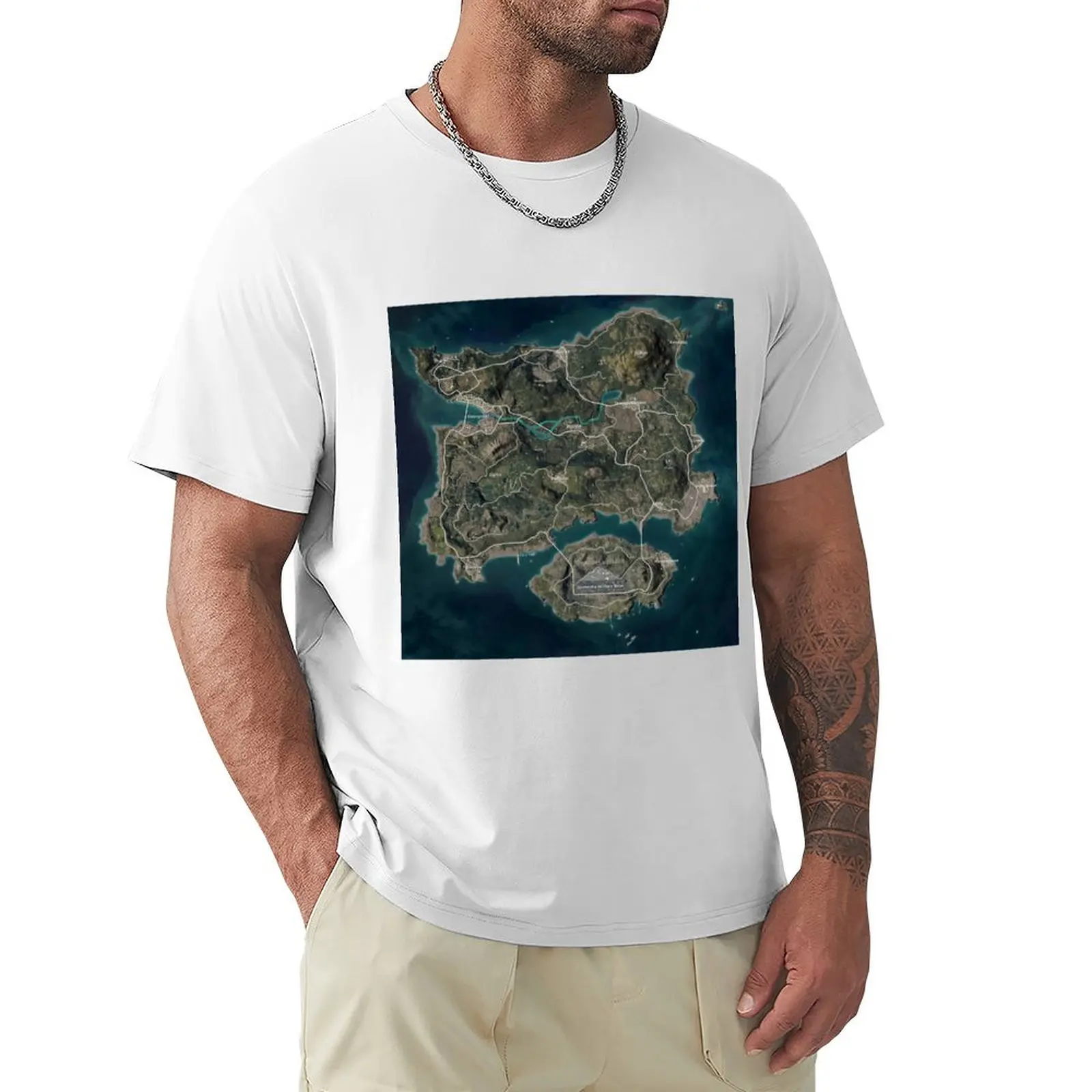 

PUBG New Erangel 10000x10000 (10k) poster T-Shirt summer clothes Blouse korean fashion black t-shirts for men