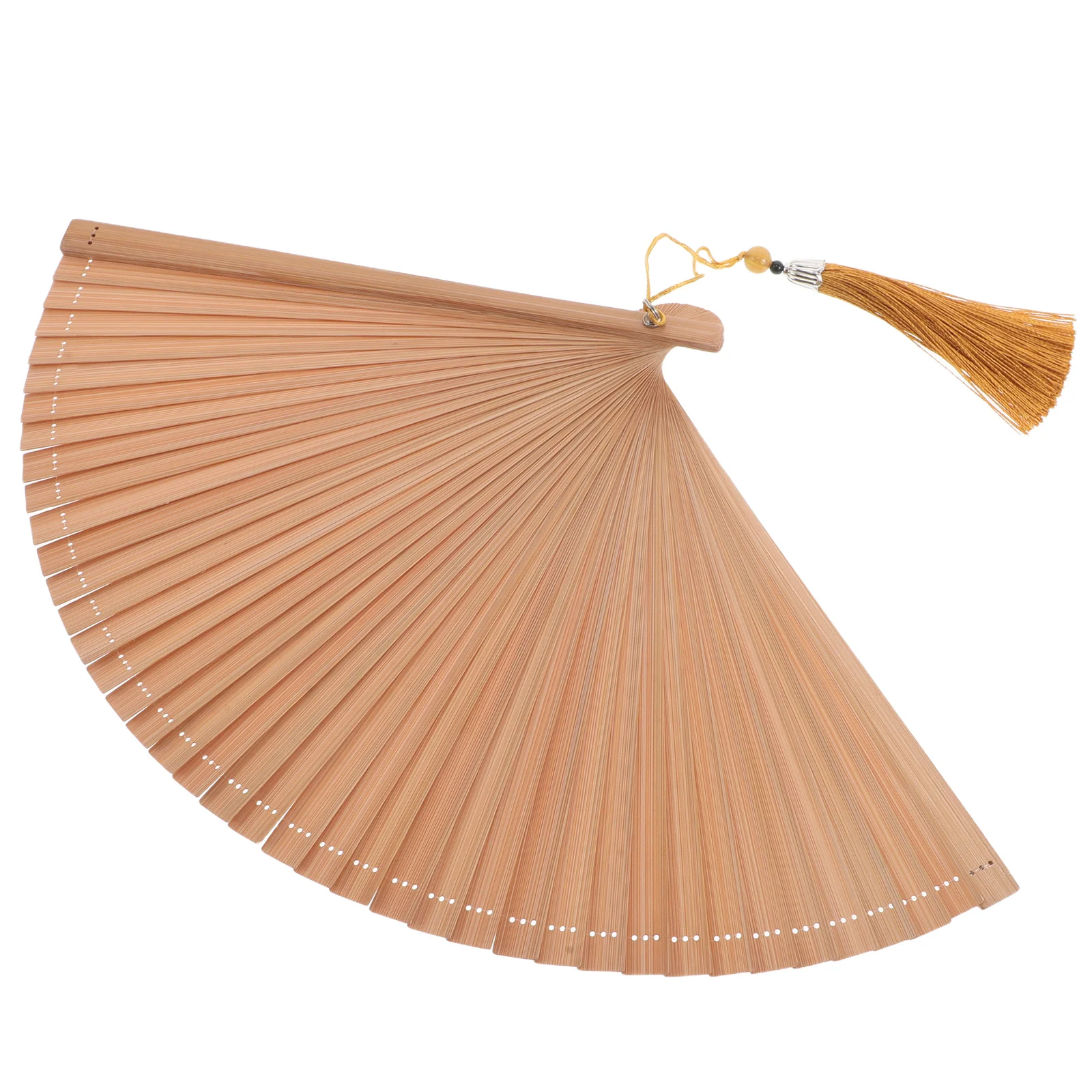 

Chinese Style Dance Hand Fan Lightweight Bamboo Folding with Tassel for Cheongsam Party Event Traditional Craft