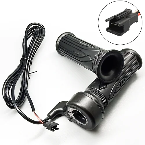 Rechterhandgreep gaspedaal volledige draaigas 24V 36V 48V 60V 72V, met 3-pins waterdichte/SM-connector, geschikt voor elektrische fiets