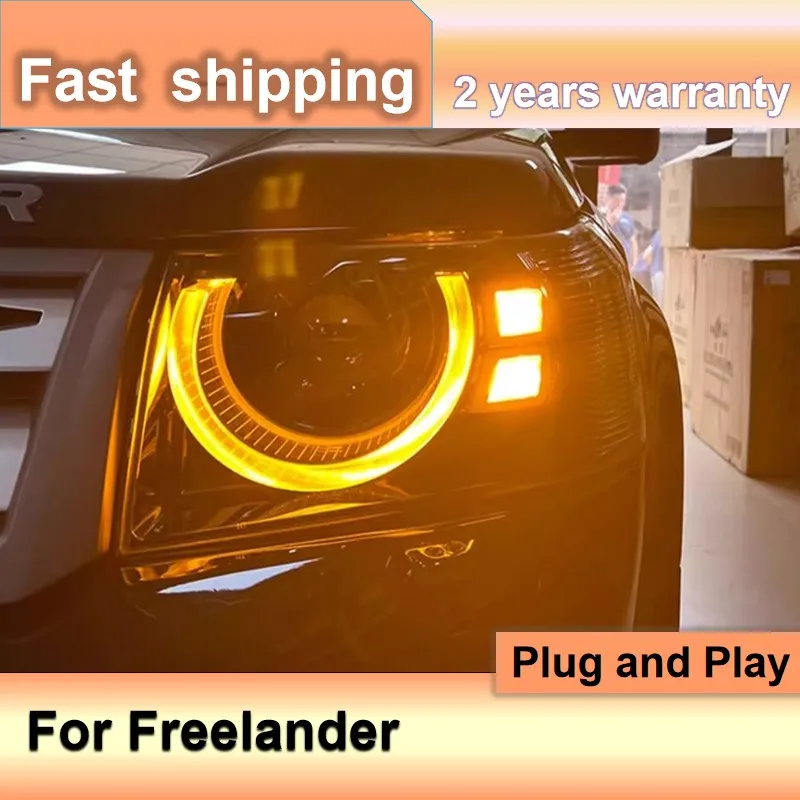 Car Accessories for Land Rover Freelander Headlight 2005-2012 Freelander 2 Headlamps DRL Turn Signal High Beam Projector Lens