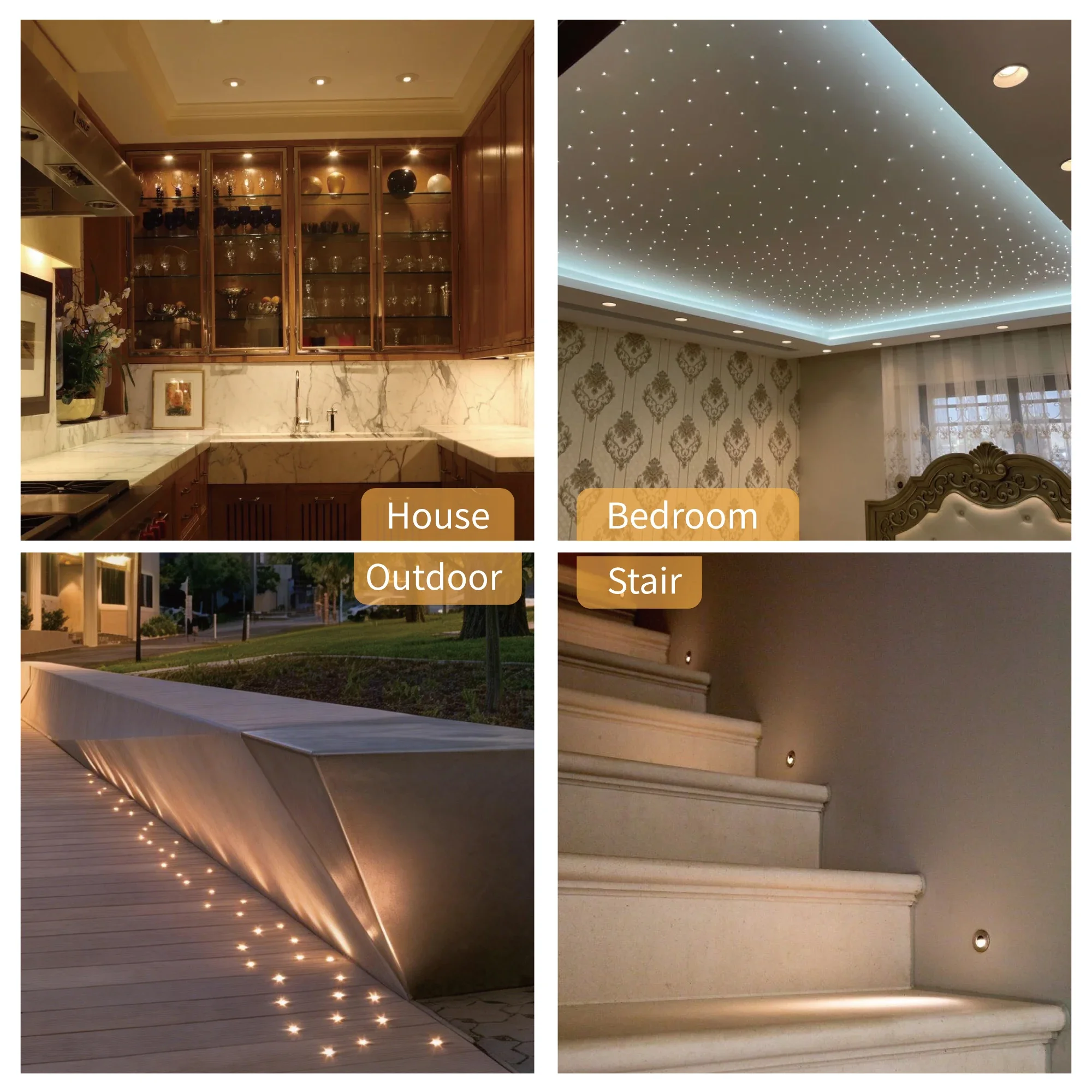 Mini LED Spotlight Recessed Downlight, Dimmable Downlight, Ceiling Lamp, Showcase Display Lighting, 1W, DC12V, 15mm Cutout, IP65