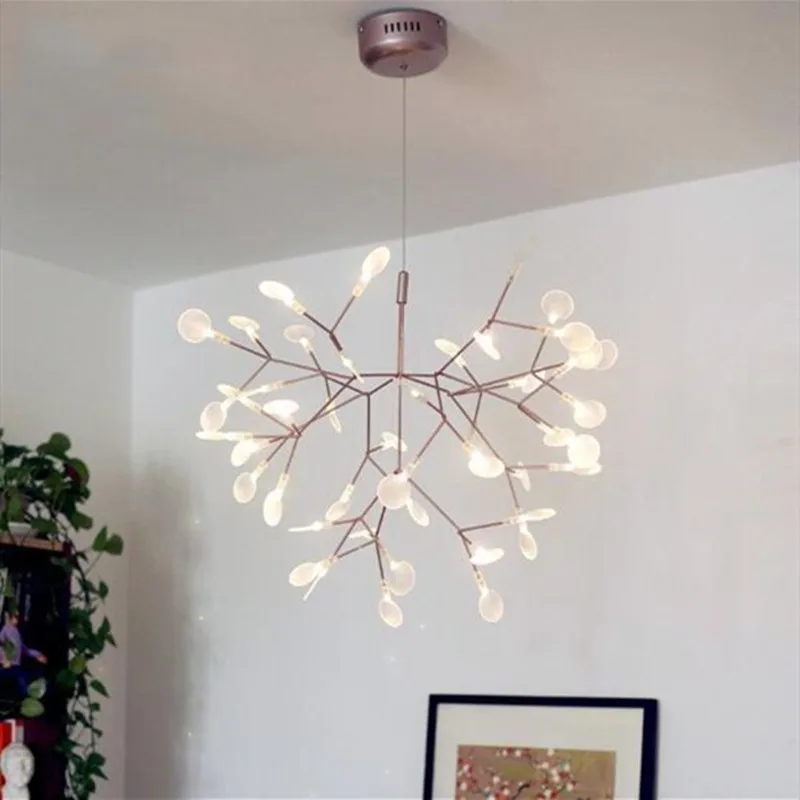 

Modern Loft Led Pendant Light Romantic Firefly Art Tree Branch Design Foyer Diningroom Bar Cafe Decor Hanglamp