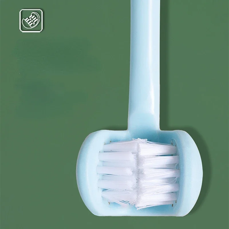 Brosse à dents souple à trois côtés pour bébé, soins de santé bucco-dentaire avec poignée antidérapante, pour enfants de 3 à 12 ans, 360 °