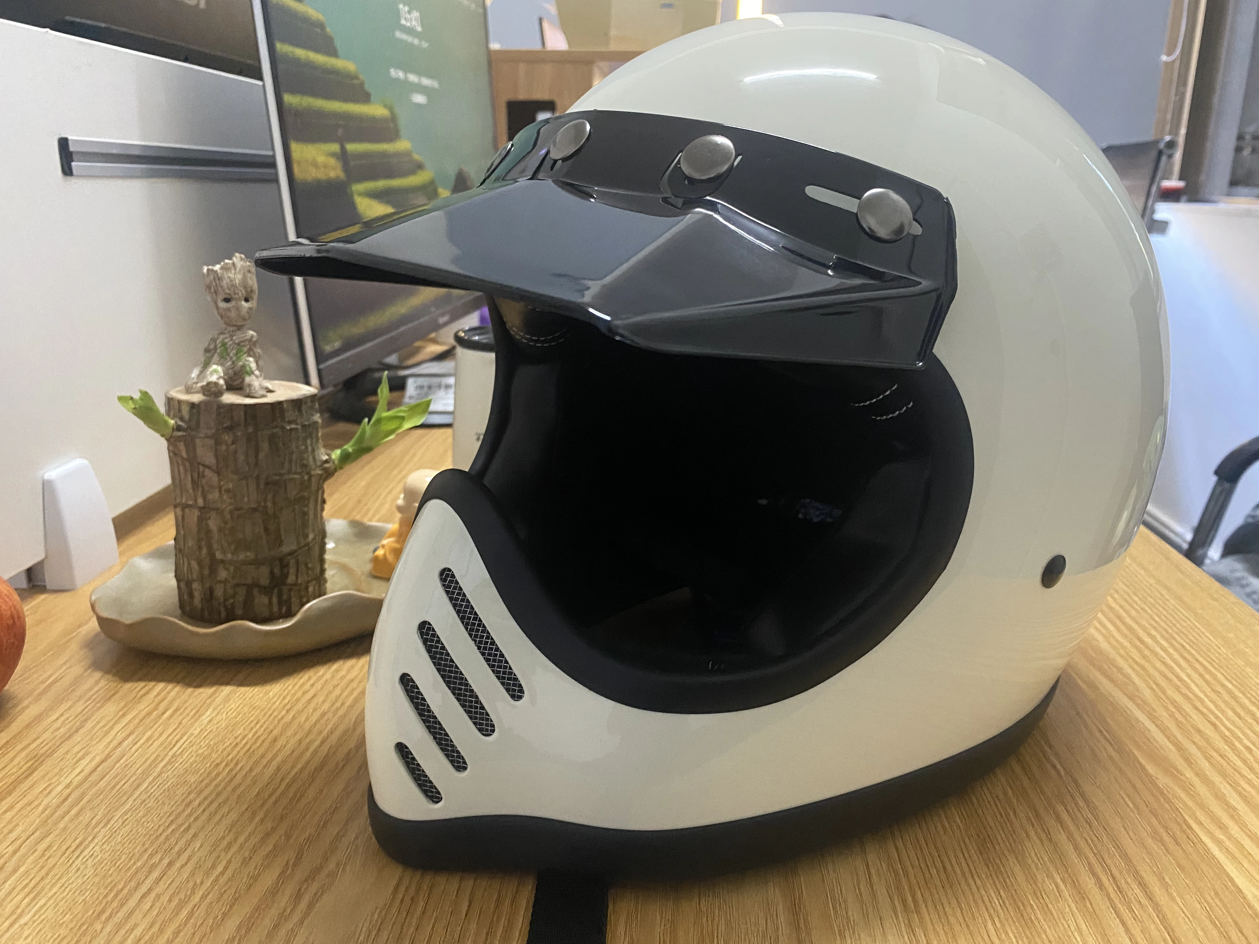 Fiberglass Retro 3/4 Open Face Helmet Vintage Jet Safety Riding Casque Moto Cafe Racer Helmet Dot Approved Cascos Para Moto