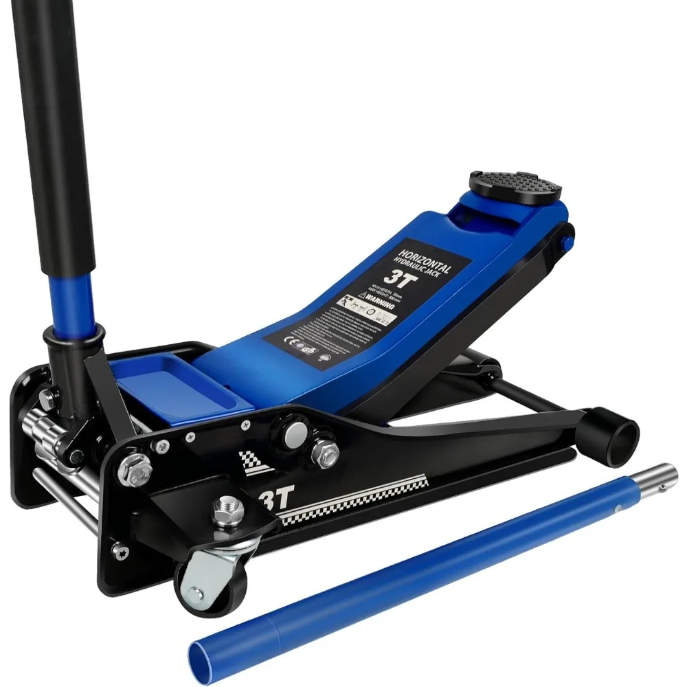 

Floor Jack 3Ton/6600lbs.Dual Piston Fast Lifting Pump.Ultra Low Profile Floor Jack,Lifting Range 2.95"-19.69".Heavy Duty Hydraul