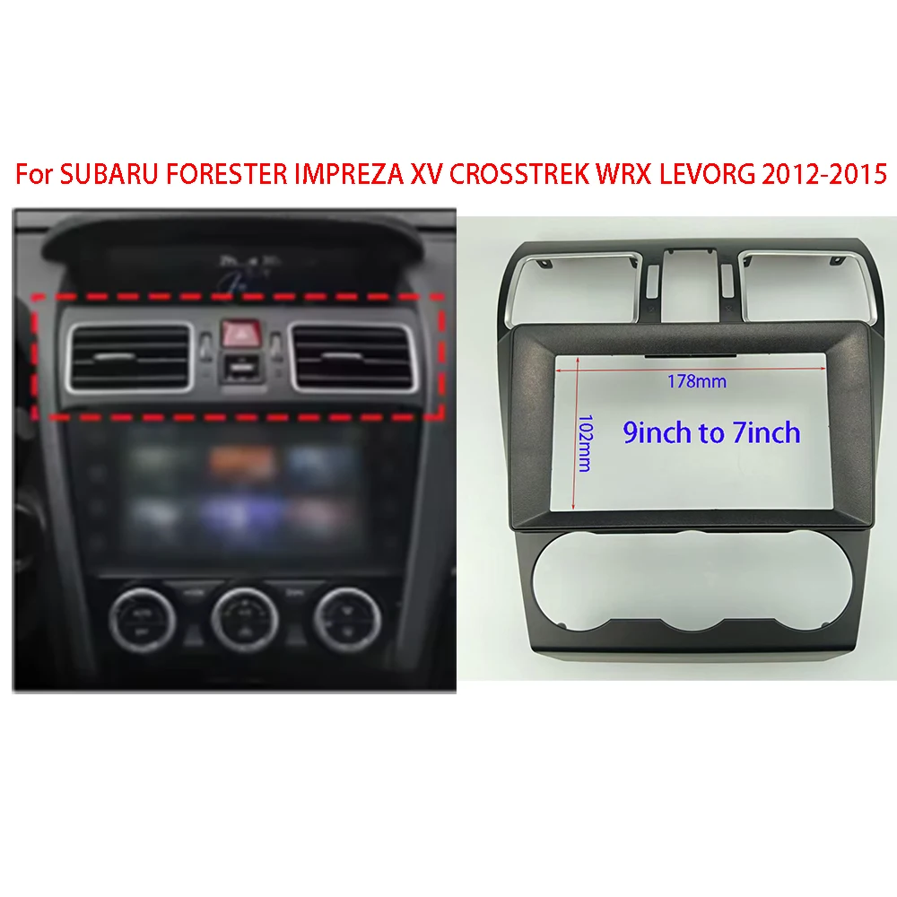 7/9 Inch Radio Fascia For SUBARU FORESTER IMPREZA XV CROSSTREK WRX LEVORG 2012-2015 Stereo DVD Player Panel Dash Mount kit Frame