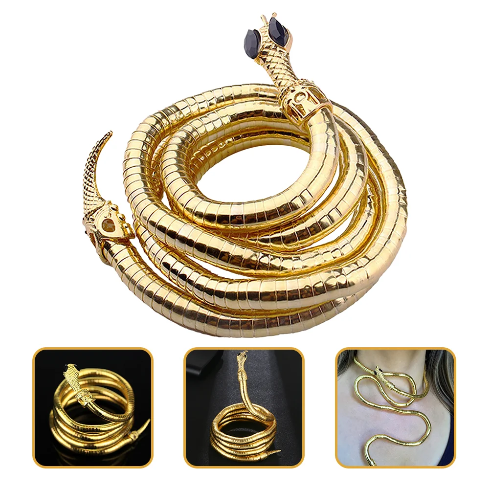 

Collar Snake Bracelet Necklace Choker Alloy Punk Necklaces Egyptian Costume Accessory