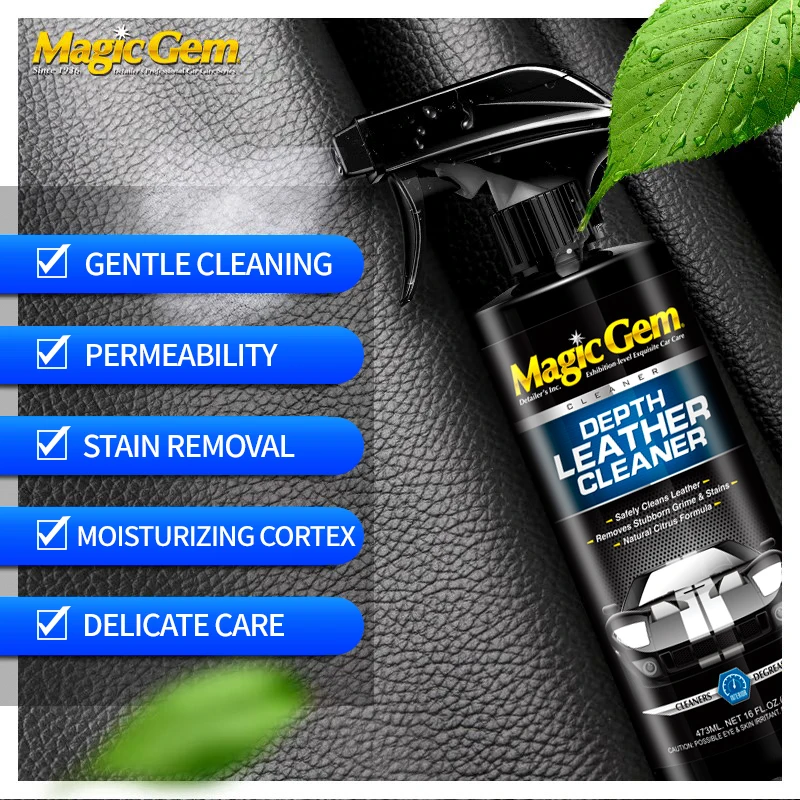 Magic Gem G66 Car Leather Cleaner for car seats, sofas, bags and leather goods For use at home and in the car.