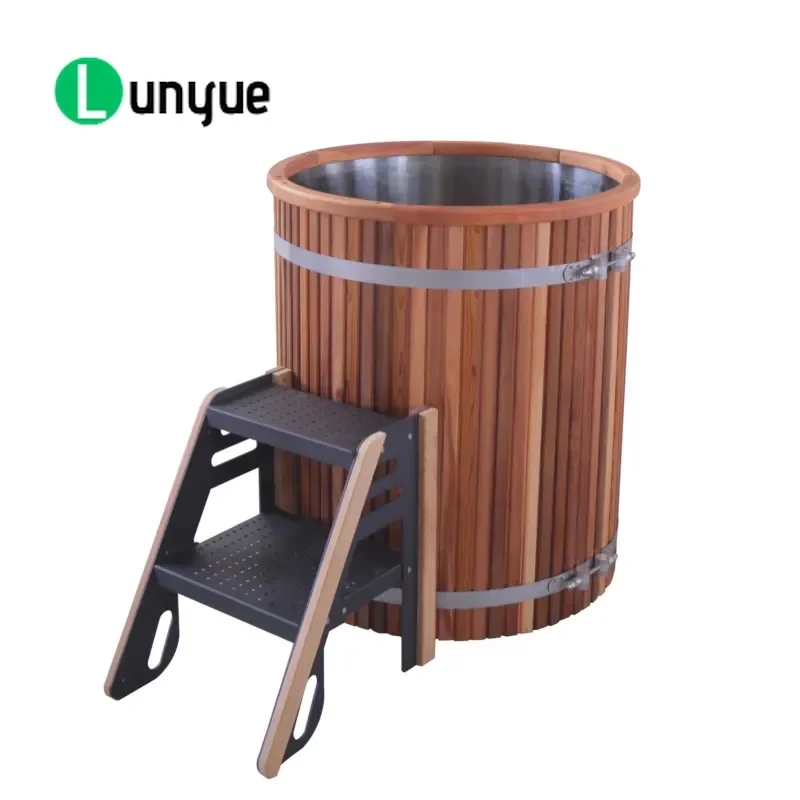 Outdoor Stainless Steel Drum Cold Plunge Tub Ice Bath for Sauna Recovery No Chiller Needed Durable Large Size Backyard Spa