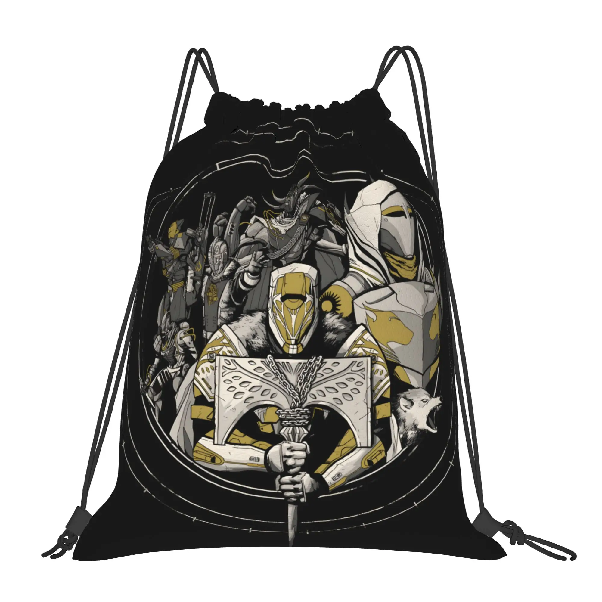 Sac à cordon multifonctionnel portable pour adolescents, 1 pièce, thème Sci-Fi Shooter Destinies, pour le sport, les chaussures et les vêtements, style Kawaii