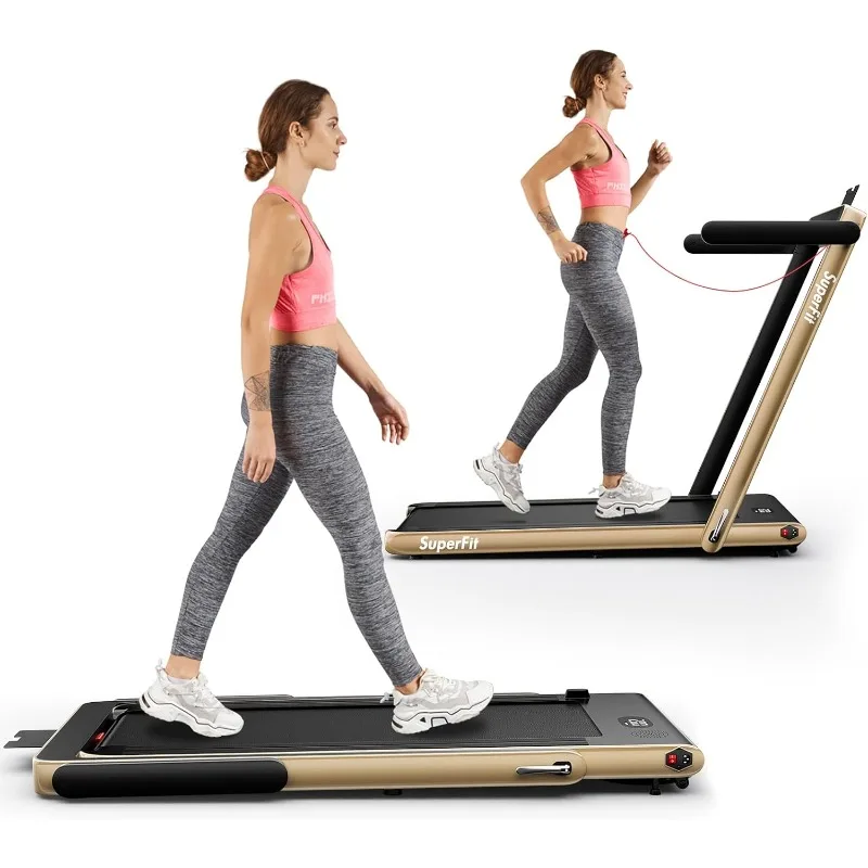 2 in 1 Folding Treadmill,  Superfit Under Desk Electric Treadmill, Installation-Free with Remote Control