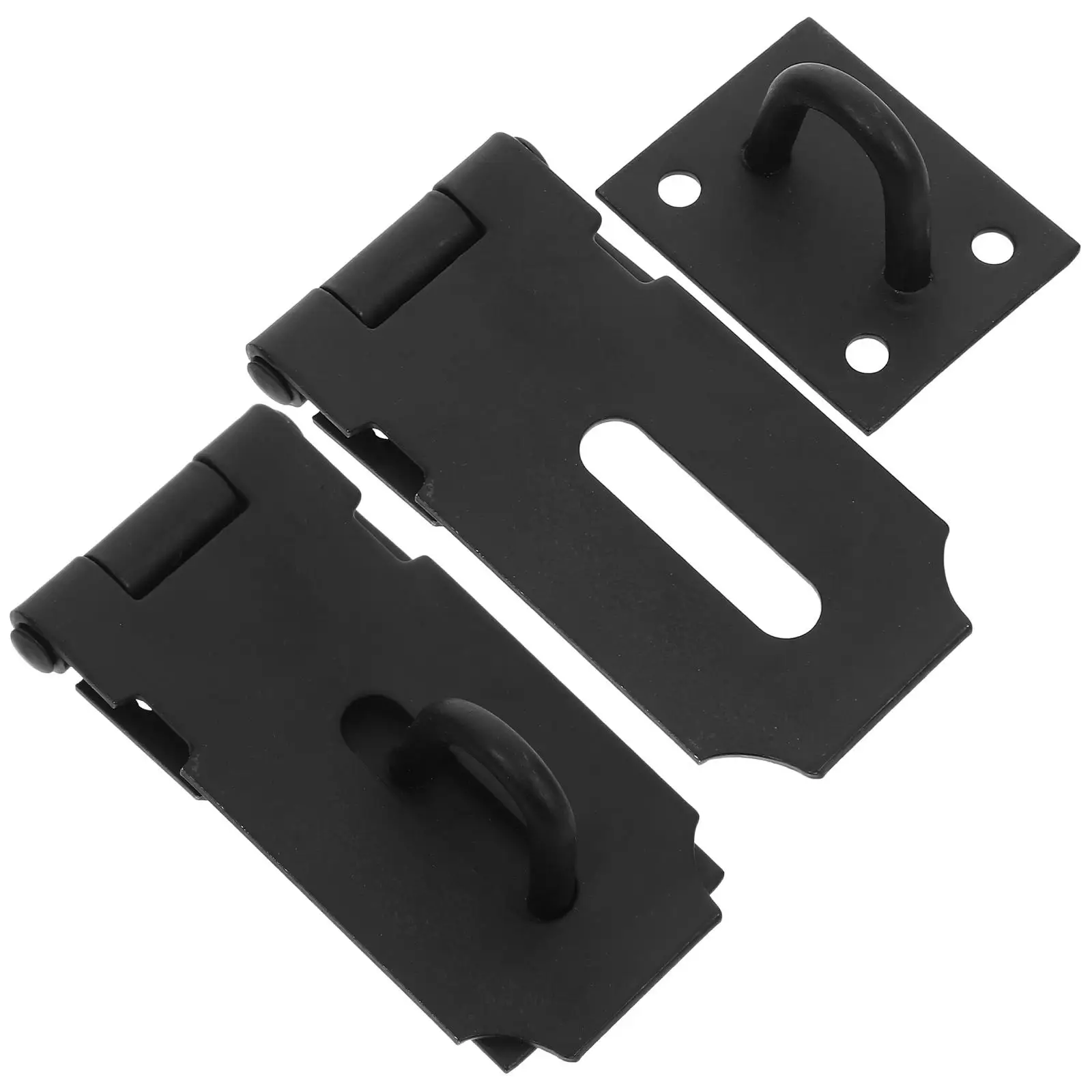 

2pcs Stainless Steel Padlock Latch Heavy Duty Door Window Cabinet Lock Black Security Barn Hasp Wear Resistant Multi Function
