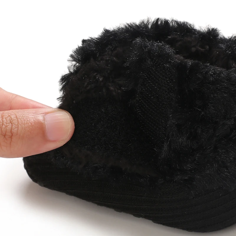 الكلاسيكية 0-18 متر طفل الخريف الشتاء الأحذية طفلة الفتيان الأسود أحذية دافئة الصلبة موضة طفل غامض كرات الأولى مشوا حذاء أطفال #6