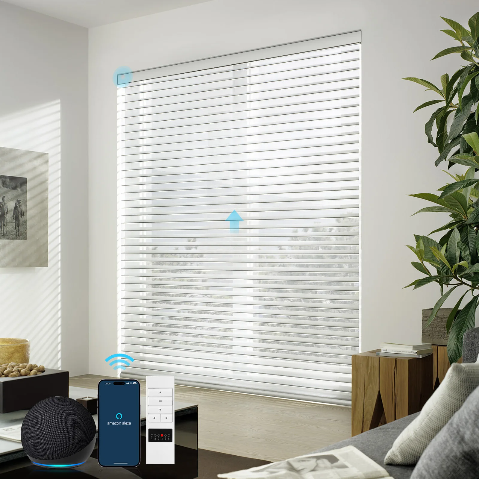 Customized Shangri-la Sheer Fabric Smart Motor Tuya Wifi Motorized Shangrila Blinds Sheer Shades For Window Home Office