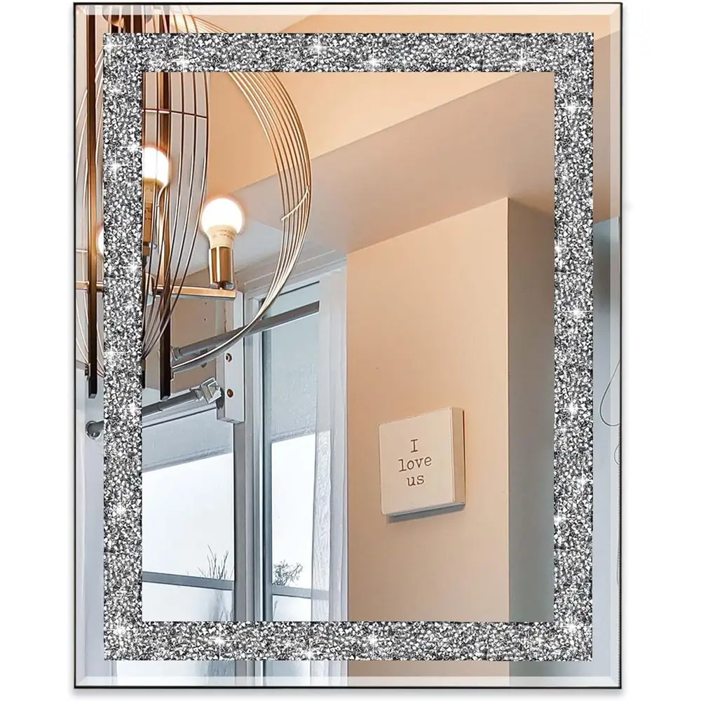 

Recular Wall Mirror, 16" x 20", Crystal Crush Diamond, Bathroom, Entryway & Bedroom