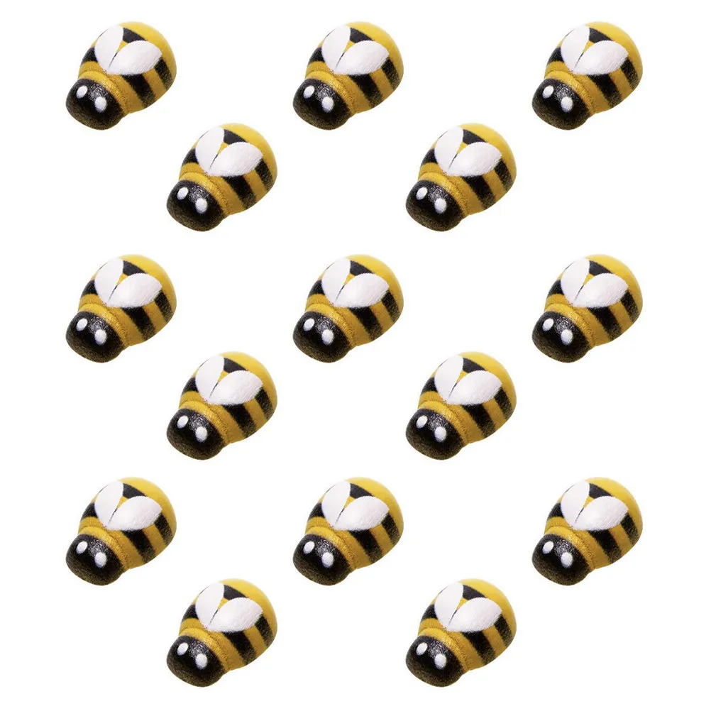 100Pcs Wood Bees DIY Adornment Self-Adhesive Mini Bee Decorations Premium Texture Sturdy Long-Lasting for Clothes Bags Phone