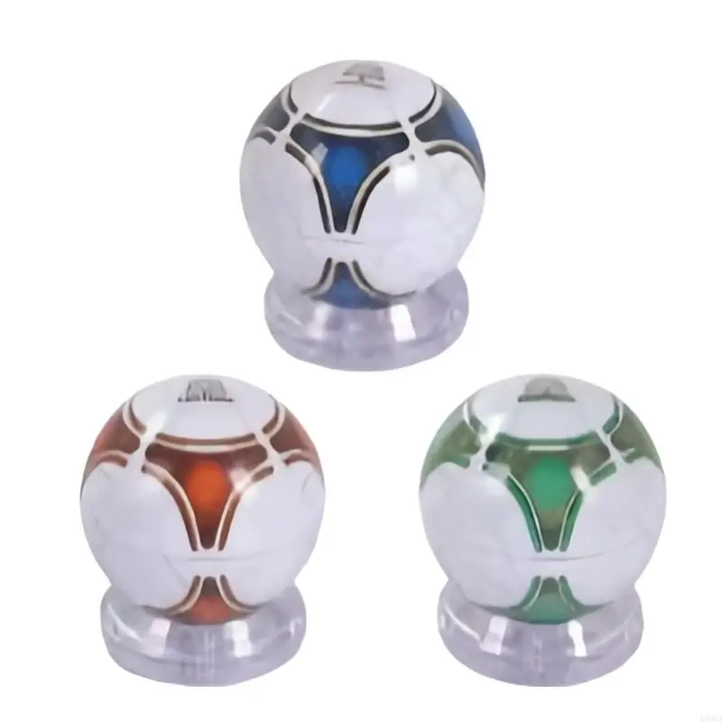 School Pencil Sharpener with Soccer Ball Inspired Manual 3 Hole Design and Clear Lower Container for Homework H8WD