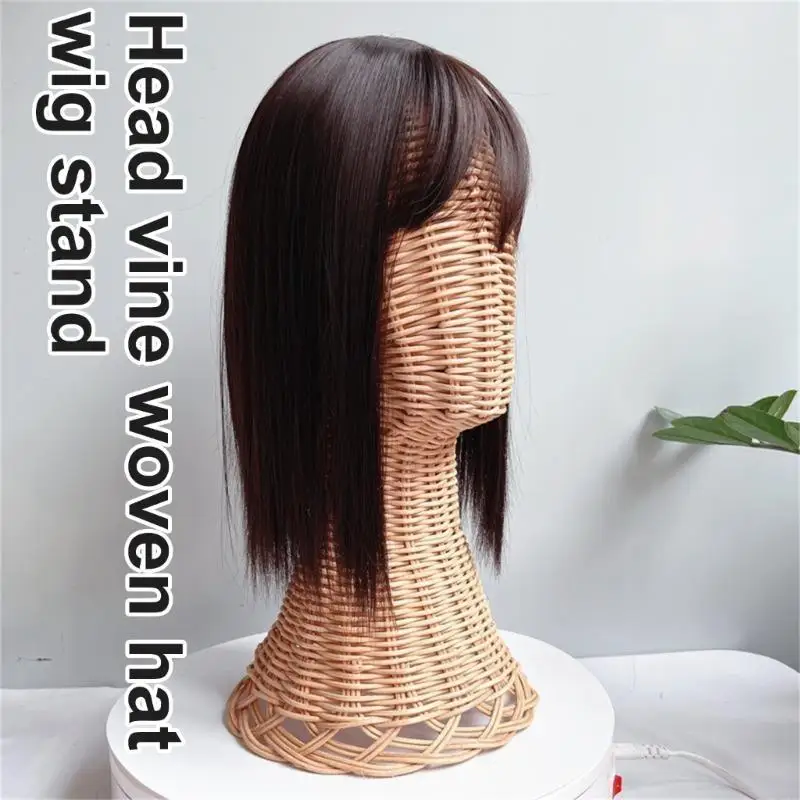 28TA Elegant Rattan Head Model for Hat Storage Fashion Accessory