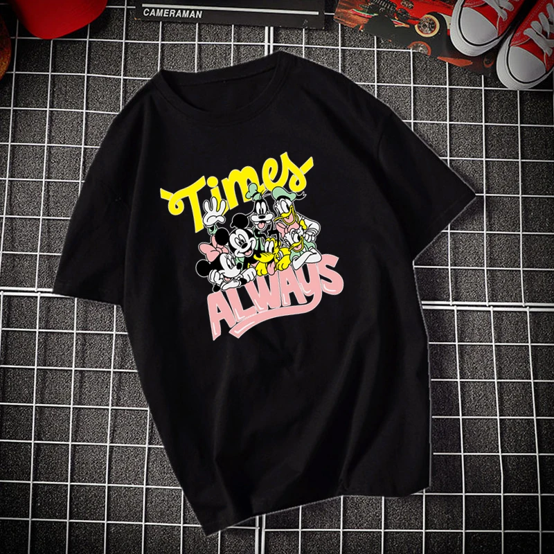 

New Trendy Donald Duck Cartoon Anime Print Summer Cotton Short Sleeved Womens T-shirt Plus Size Loose Casual Y2K Top Street Wear