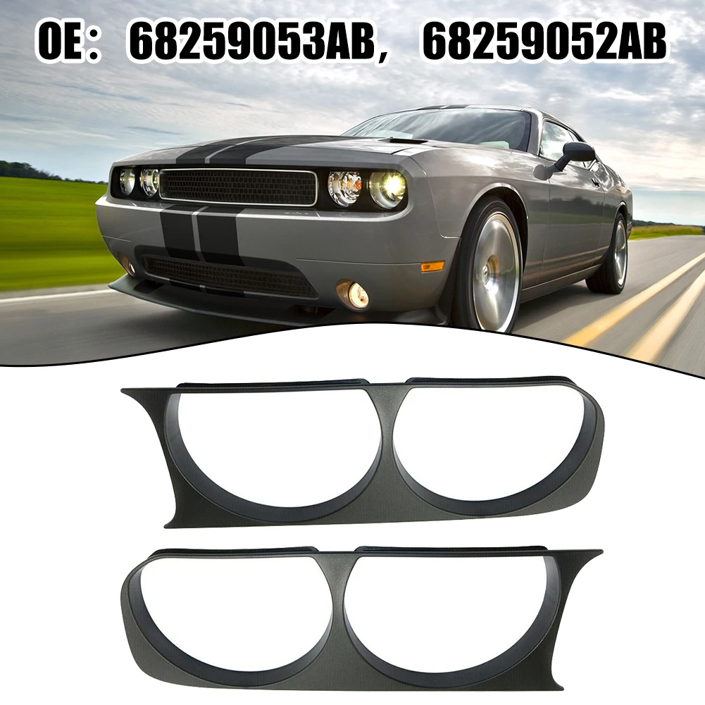 LH RH Pair Headlight Lamp Bezel Trim  Durable and Practical  Anti Corrosion and Wear Resistant for Dodge For Challenger 20082014