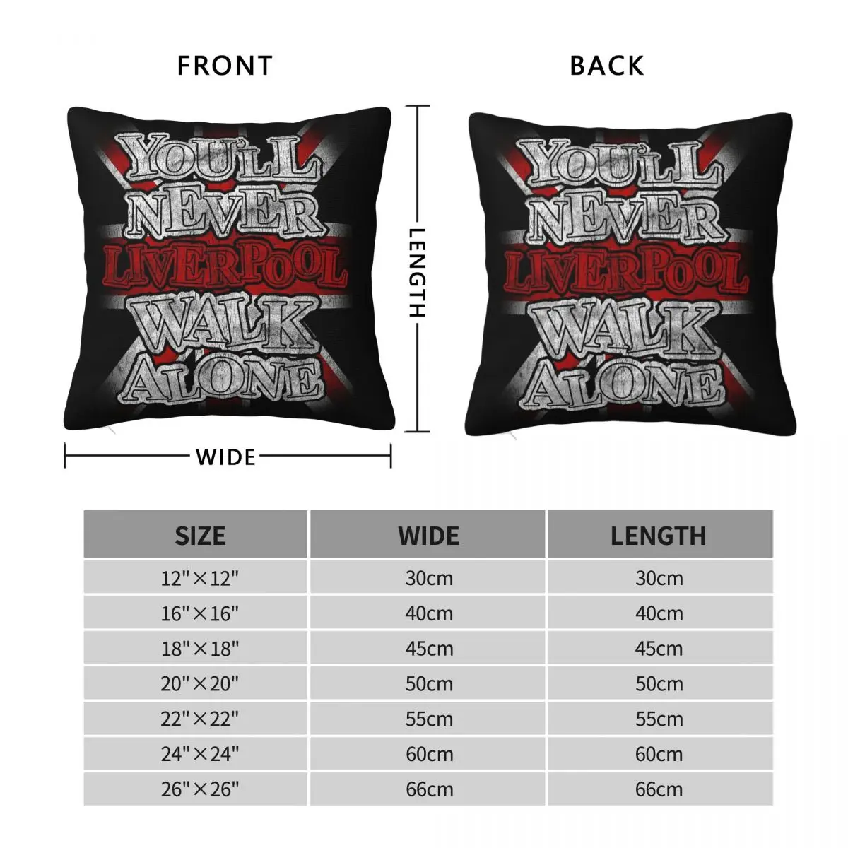 You'll Never Walk Alone Square Pillowcase Polyester Linen Velvet Creative Zip Decorative Throw Pillow Case Bed Cushion Cover