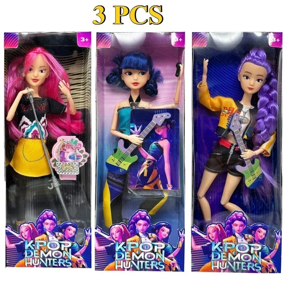 

Виниловые модные куклы, комплект из 3 штук Kpop Devil Hunter, коллекционный подарок для девочек на Рождество, день рождения