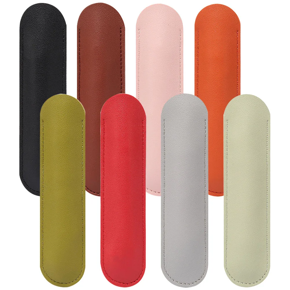 

8Pcs PU Pen Pouch Steel Pen Bag Lightweight Anti-Scratch Protective Sleeve for Fountain Ballpoint Pens Business Travel Use