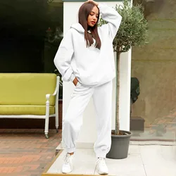 Women'S Tracksuit Set 2024 Korean Style Two Piece Set Hoody Top Jogging Pant Training Set Female Sports Track Suits For Fitness