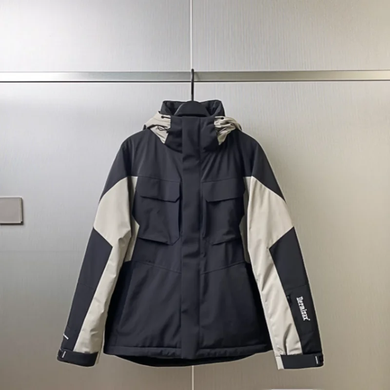 

Original Design Winter Men's Hooded ort down Jaet Color Blo Outdoor Workwear Du down Padded Coat Youth Faion Thiened