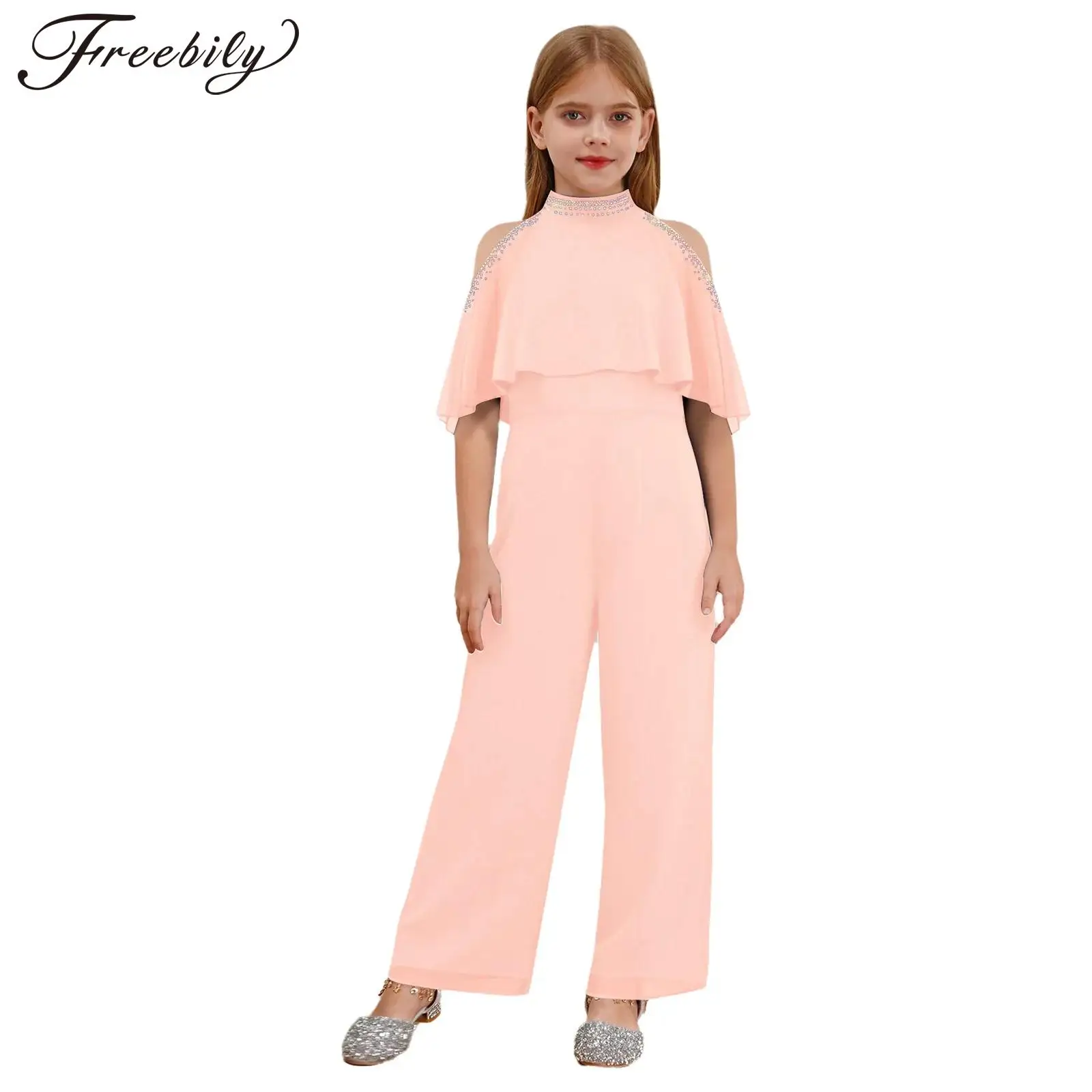 

Girls Princess Wide Leg Pants Rompers Trousers Rave Outfit Birthday Party Cosplay Festival Costumes Girl's Jumpsuit