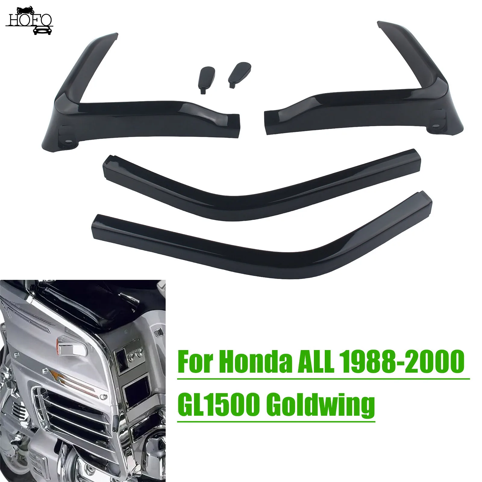 

Gloss Black Upper Fairing Lower Edge Corner Trim Fit For Honda Goldwing GL1500SE