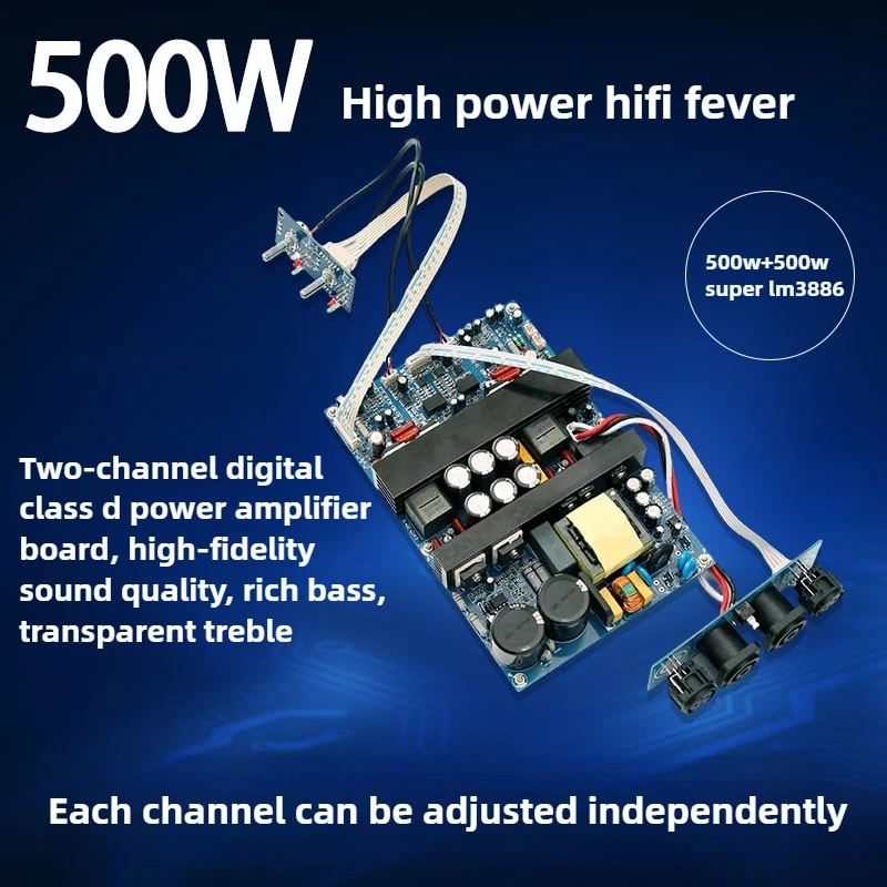 

IRS2092 High Power HIFI Fever, Dual Channel Digital Class D Amplifier Board 500W + 500W Ultra LM3886 Amplifier Accessories