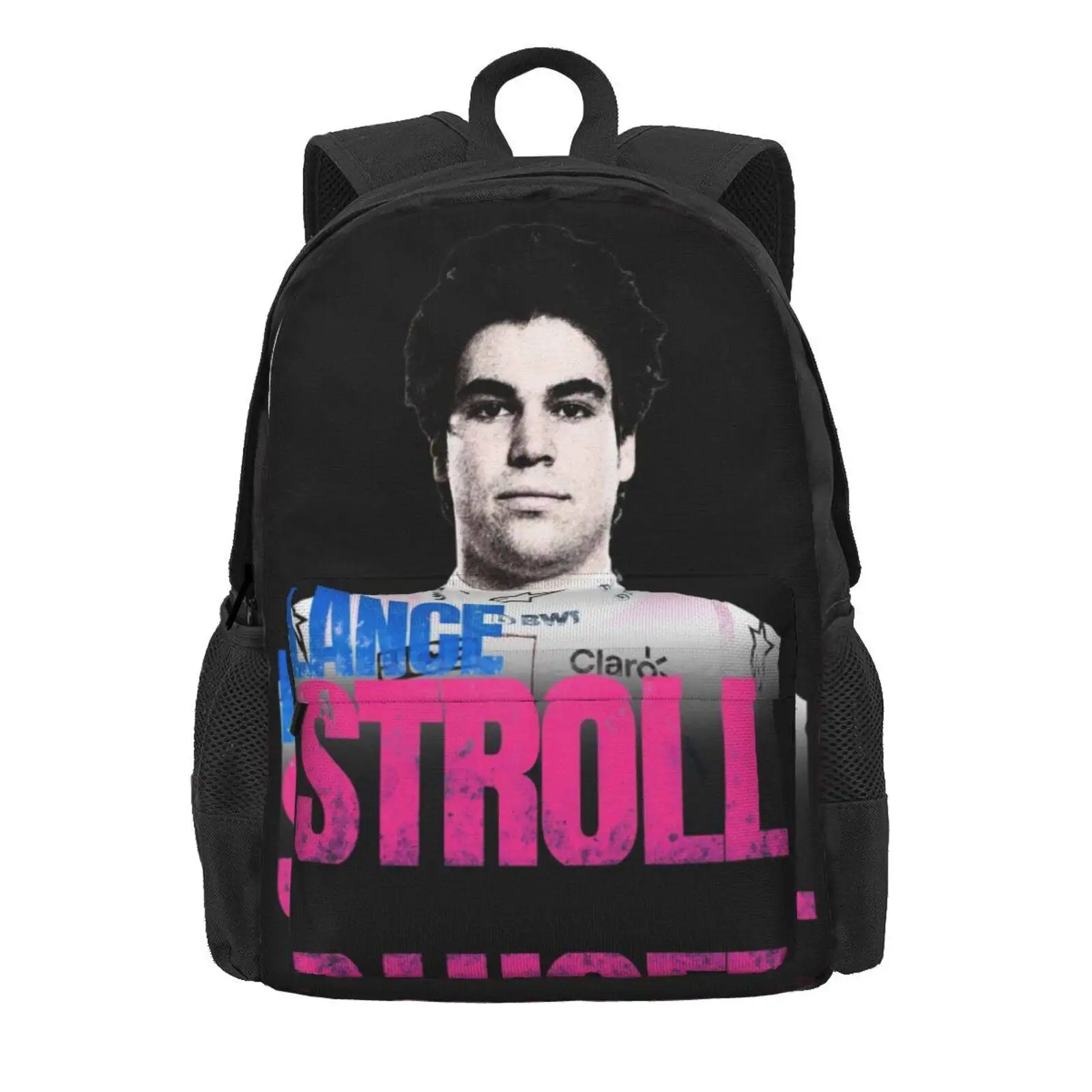 Lance Stroll - Distressed Poster Hot Sale Schoolbag Backpack Fashion Bags Lance Stroll Motorsport Perez Grand Prix Racing Point