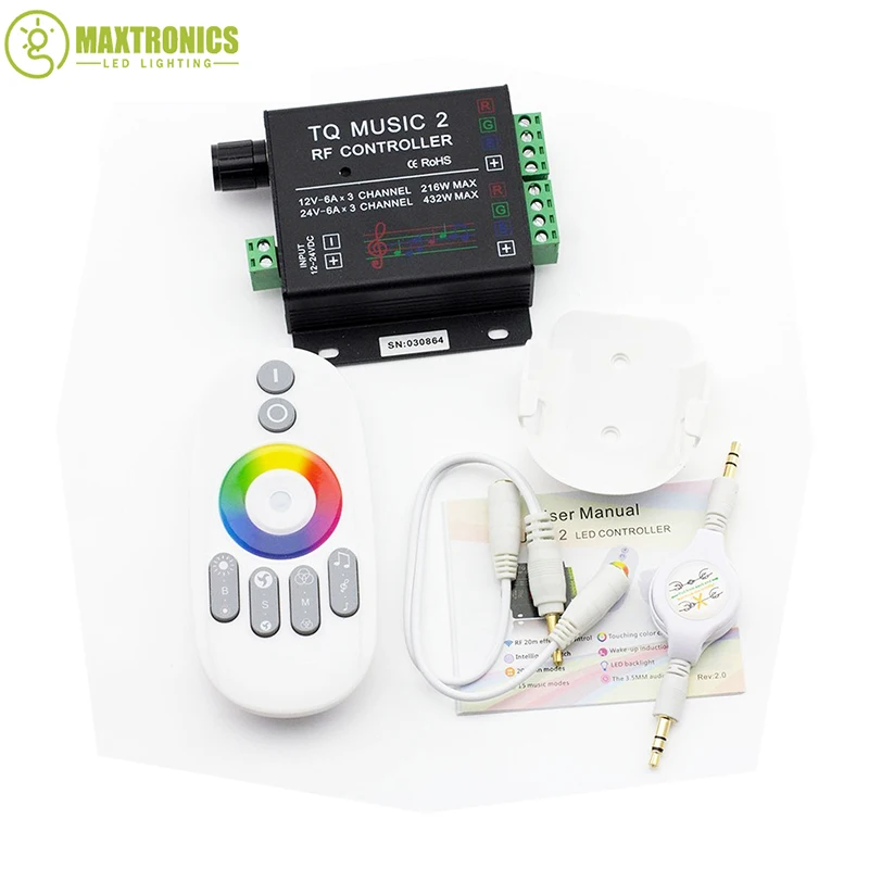 DC12V-24V RGB LED Pilot zdalnego sterowania RF Music Audio control 18A 3 Channel TQ Music 2 dla SMD 3528 5050 5630 Led Strip Light