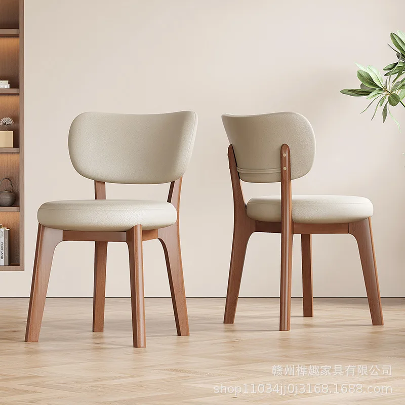 Solid wood dining  simple chair modern soft bag  eating stool fashionable commercial negotiation chair soft backrest d