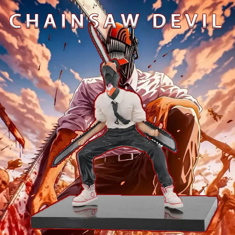 Figurki Chainsaw Man Chainsaw Devil Denji Pochita Scena Krzyku Figurki Akcji Ozdoba na Biurko Model Dekoracyjny Modne Zabawki Statuetka Prezent