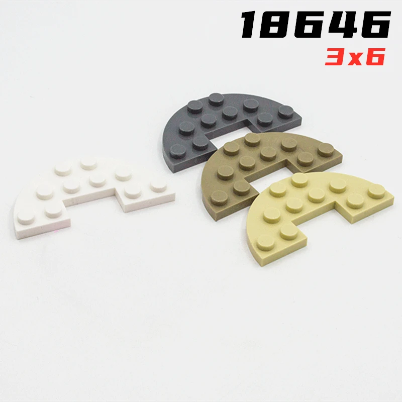 

Радужная свинка MOC частицы 18646 пластина круглая Половина 3x6 с 1x2 вырезами строительные блоки DIY Совместимые сборы высокотехнологичные игрушки