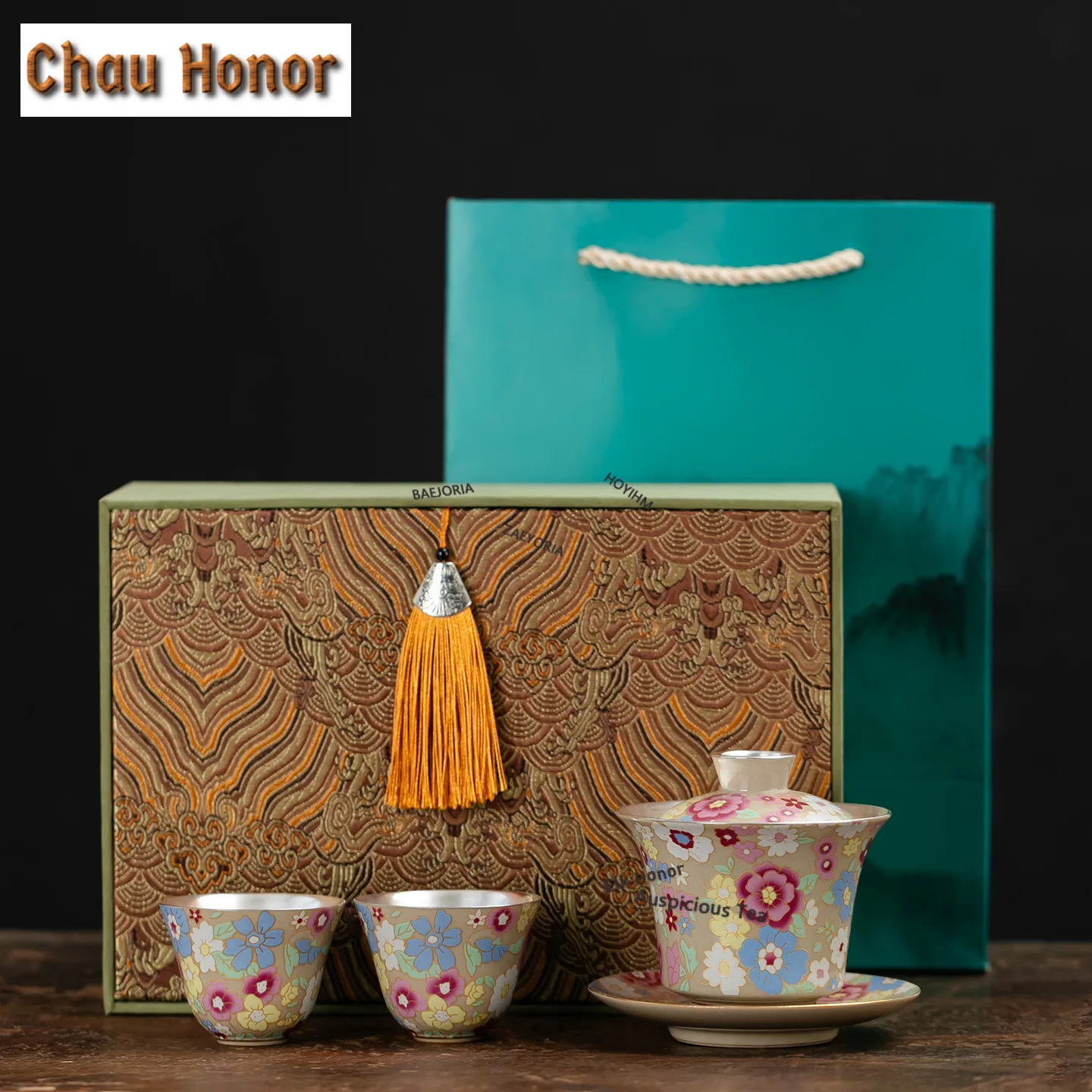 999 Silver Gilded Tea Set Complete Set Luxury Teapots for Infusions Tea Ceremony Set Teapot and Tea Cup Set Teaware Collection
