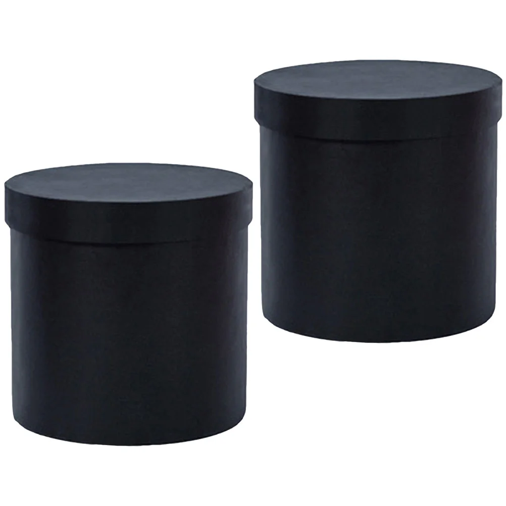 

2 Pcs Paperplates Bouquet Box Handheld Gift Boxes Floral for Valentine Flower Supplies Black Bride